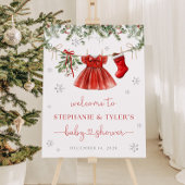 サンタベビークリスマスベビーシャワーウェルカムサイン ポスター