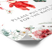 サンタベビークリスマスベビーシャワーオムツ ポスター (角)