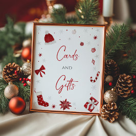 サンタベビークリスマスベビーシャワーカード&ギフト ポスター