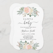 サンタベビークリスマスベビーシャワーガール招待状 招待状 (正面/裏面)