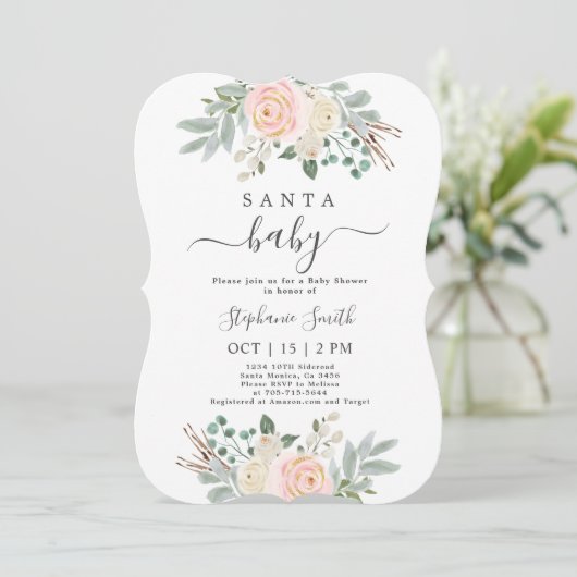 サンタベビークリスマスベビーシャワーガール招待状 招待状 (スタンド正面)