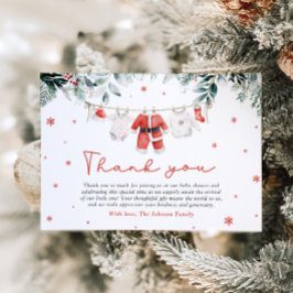 サンタベビークリスマスベビーシャワーサンキューカード 招待状