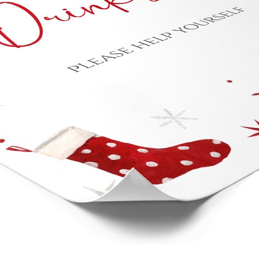 サンタベビークリスマスベビーシャワードリンク ポスター (角)