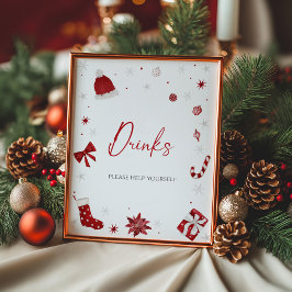 サンタベビークリスマスベビーシャワードリンク ポスター