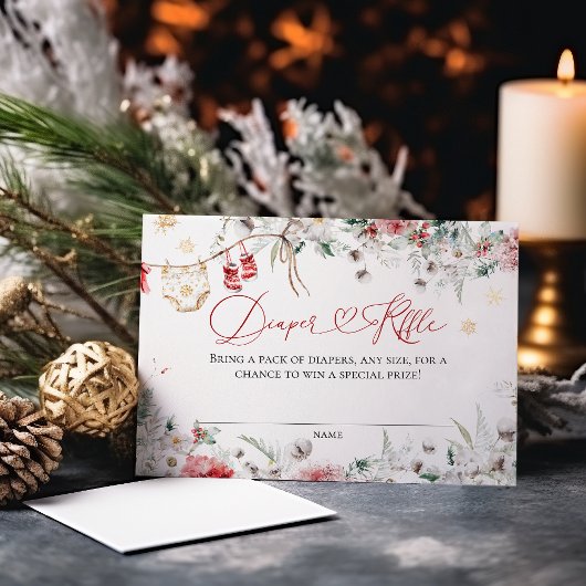 サンタベビークリスマスベビーシャワーニュートラルおむつ エンクロージャーカード