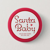 サンタベビークリスマスベビーシャワーパーティーボタン 缶バッジ (正面)