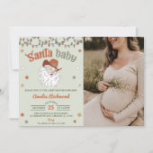 サンタベビークリスマスベビーシャワーパーティー写真 招待状 (正面)