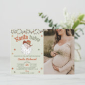 サンタベビークリスマスベビーシャワーパーティー写真 招待状 (スタンド正面)