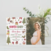 サンタベビークリスマスベビーシャワーパーティー写真 招待状 (スタンド正面)