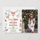 サンタベビークリスマスベビーシャワーパーティー写真 招待状 (正面)
