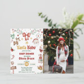 サンタベビークリスマスベビーシャワーパーティー写真 招待状 (スタンド正面)