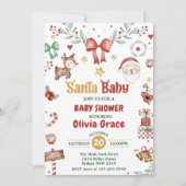 サンタベビークリスマスベビーシャワーパーティー 招待状 (正面)