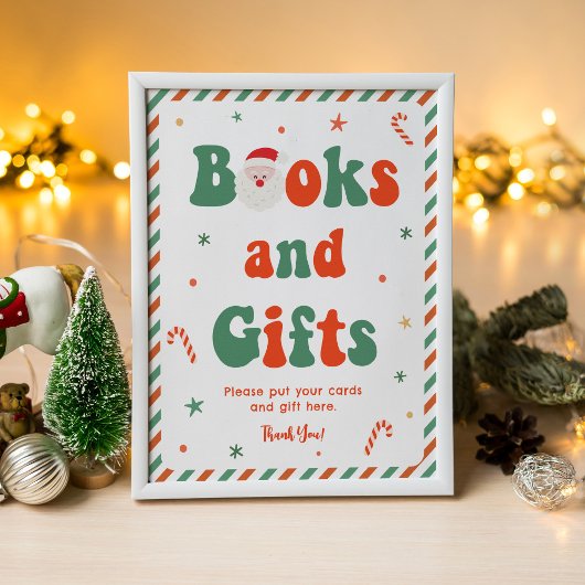 サンタベビークリスマスベビーシャワーブックとギフト ポスター