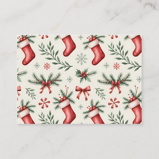 サンタベビークリスマスベビーシャワーブックベビー エンクロージャーカード (裏面)