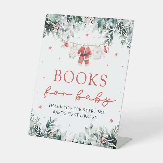 サンタベビークリスマスベビーシャワーブックベビー 台座サイン (正面)