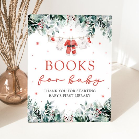 サンタベビークリスマスベビーシャワーブックベビー 台座サイン