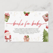 サンタベビークリスマスベビーシャワーブックリクエスト エンクロージャーカード (正面)