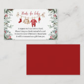 サンタベビークリスマスベビーシャワーブックリクエスト エンクロージャーカード (正面/裏面)