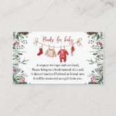 サンタベビークリスマスベビーシャワーブックリクエスト エンクロージャーカード (正面)