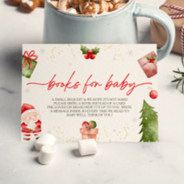 サンタベビークリスマスベビーシャワーブックリクエスト エンクロージャーカード