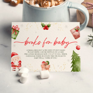 サンタベビークリスマスベビーシャワーブックリクエスト エンクロージャーカード