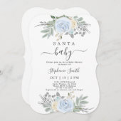 サンタベビークリスマスベビーシャワーボーイ招待状 招待状 (正面/裏面)