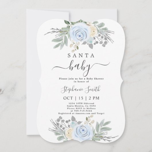 サンタベビークリスマスベビーシャワーボーイ招待状 招待状 (正面)