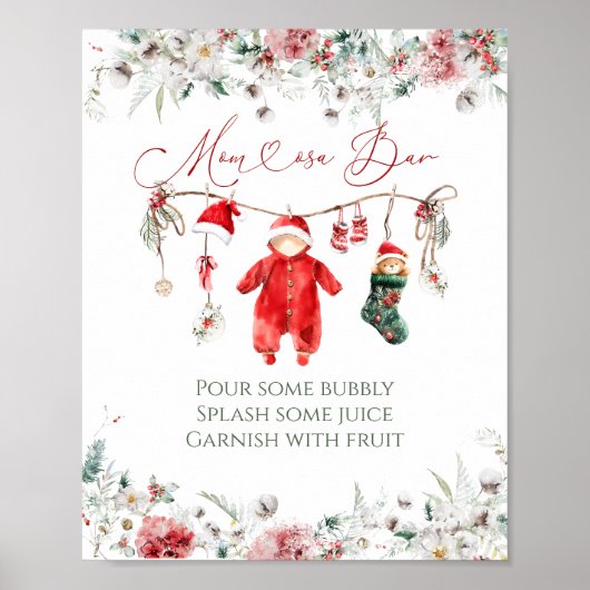 サンタベビークリスマスベビーシャワーマムオーサバー ポスター (正面)