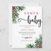サンタベビークリスマスベビーシャワー招待状 招待状 (正面)