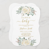 サンタベビークリスマスベビーシャワー招待状 招待状 (正面/裏面)