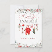 サンタベビークリスマスベビーシャワー男女兼用 サンキューカード (正面)