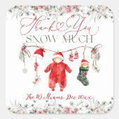 サンタベビークリスマスベビーシャワー男女兼用 スクエアシール (正面)