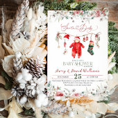 サンタベビークリスマスベビーシャワー男女兼用 招待状