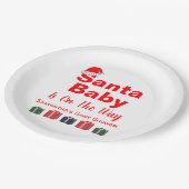 サンタベビークリスマスベビーシャワー紙プレート ペーパープレート (アングル)