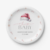 サンタベビークリスマスベビーシャワー紙プレート ペーパープレート (正面)