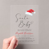 サンタベビークリスマスベビーシャワー アクリル招待状 (インサイチュ (ポータブル))
