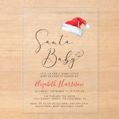 サンタベビークリスマスベビーシャワー アクリル招待状 (正面)