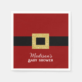 サンタベビークリスマスベビーシャワー スタンダードカクテルナプキン