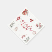サンタベビークリスマスベビーシャワー スタンダードカクテルナプキン (角)