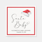 サンタベビークリスマスベビーシャワー スタンダードカクテルナプキン (正面)