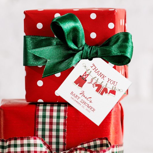 サンタベビークリスマスベビーシャワー フェイバータグ