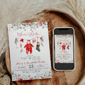 サンタベビークリスマスベビーシャワー(ブックリクエスト付) 招待状