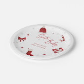 サンタベビークリスマスベビーシャワー ペーパープレート (アングル)