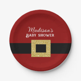 サンタベビークリスマスベビーシャワー ペーパープレート