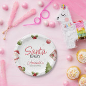 サンタベビークリスマスベビーシャワー ペーパープレート (パーティー)