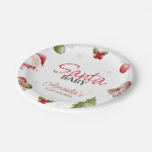 サンタベビークリスマスベビーシャワー ペーパープレート (アングル)