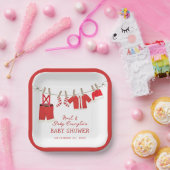 サンタベビークリスマスベビーシャワー ペーパープレート (パーティー)