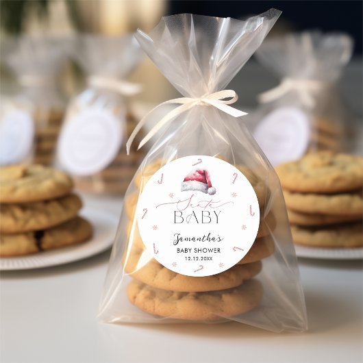 サンタベビークリスマスベビーシャワー ラウンドシール