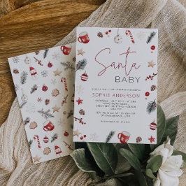 サンタベビークリスマスベビーシャワー 招待状