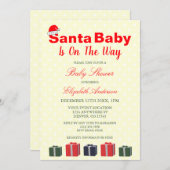 サンタベビークリスマスベビーシャワー 招待状 (正面/裏面)